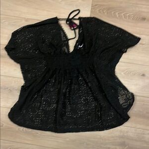 Black swim suit Cover-Up Top, Size Small